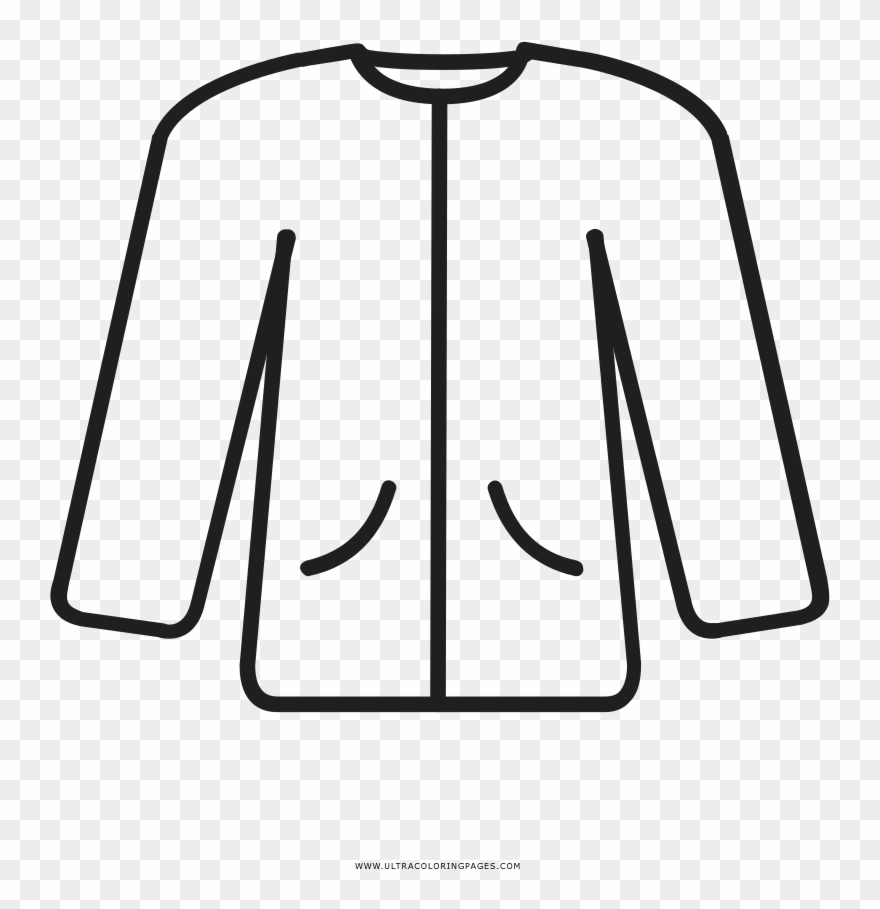 Jacket Coloring Page - Line Art Clipart