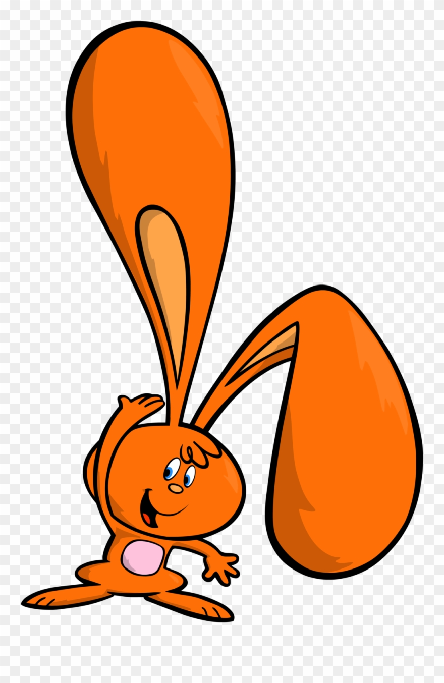 Eardrop Rabbit Waving - Rabbit Clipart