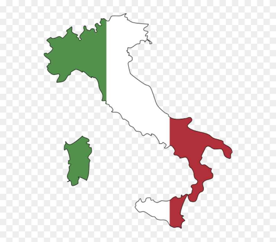 2 - Flag Map Of Italy Clipart