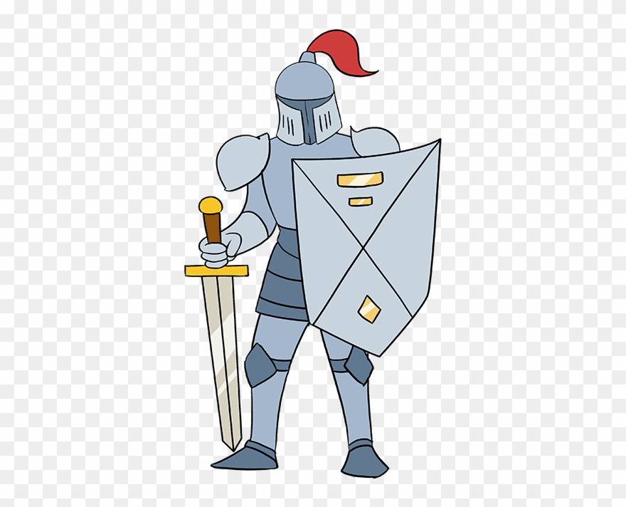 How To Draw Knight - Draw A Knight Step By Step Clipart