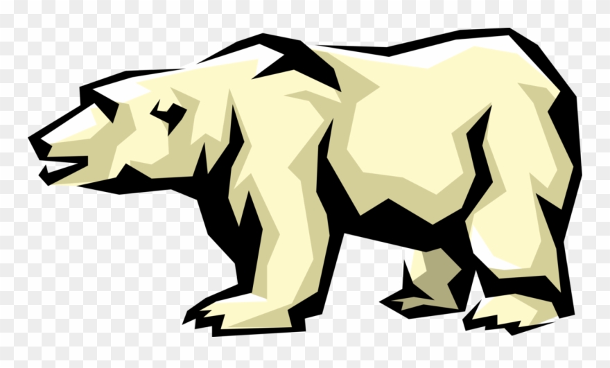 Vector Illustration Of Arctic Polar Bear Threatened - Polar Bear Clipart