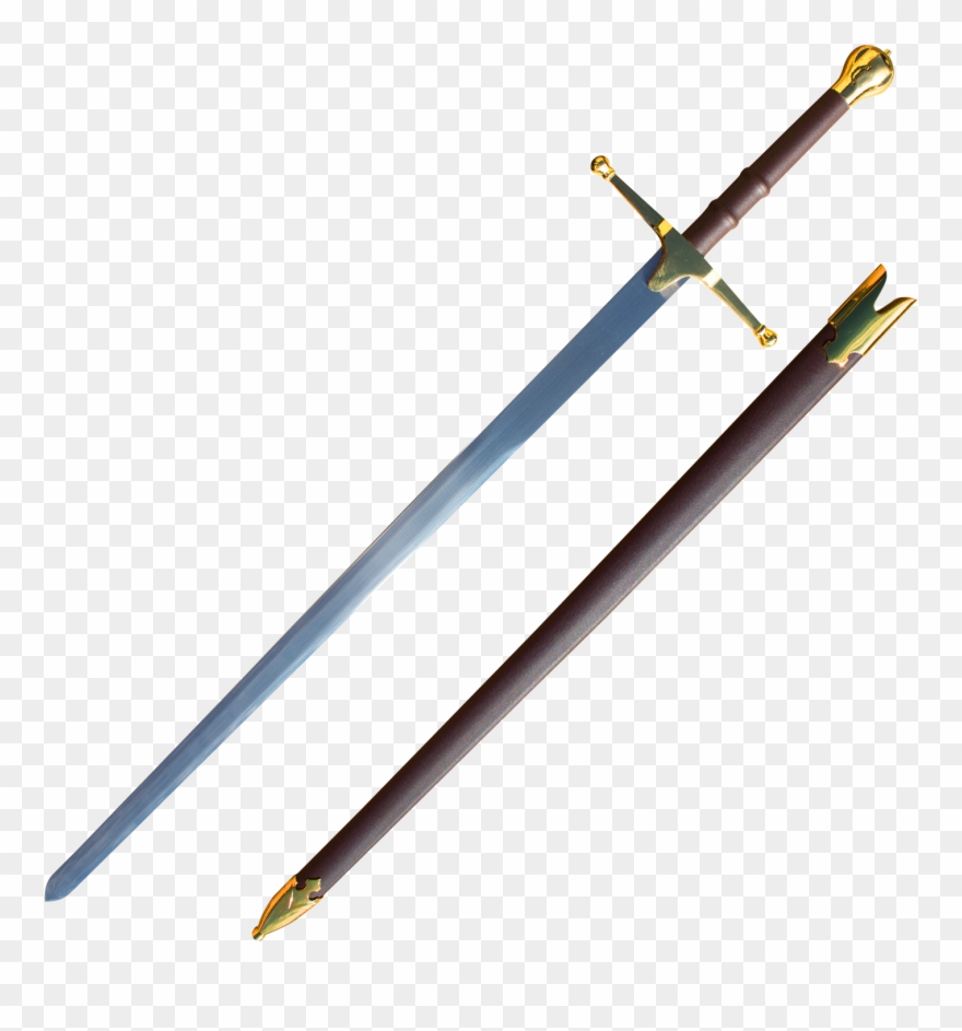 Double William Wallace Sword - Double Gold Sword Png Clipart
