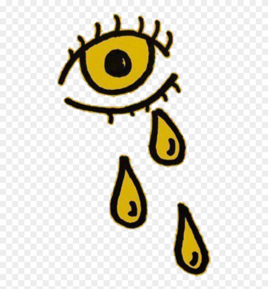 Yellow Amarillo Aesthetic Random Eye Ojo Crying - Aesthetic Yellow Tumblr Transparent Clipart