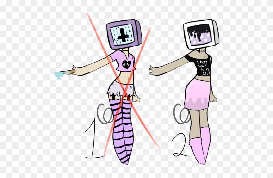 Clip Transparent Television Drawing Aesthetic - Drawing Tv Head Oc - Png Download