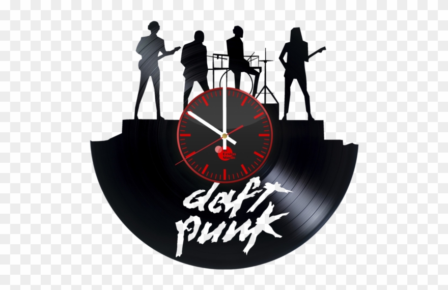 Daft Punk Band Handmade Vinyl Record Wall Clock - Daft Punk Clipart
