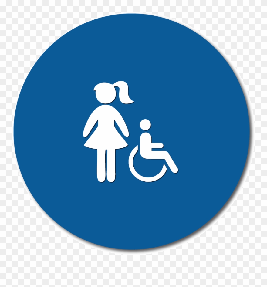 Title 24 Girl S Restroom Door Signs Handicap No Text - Girls And Boys Restroom Sign Clipart
