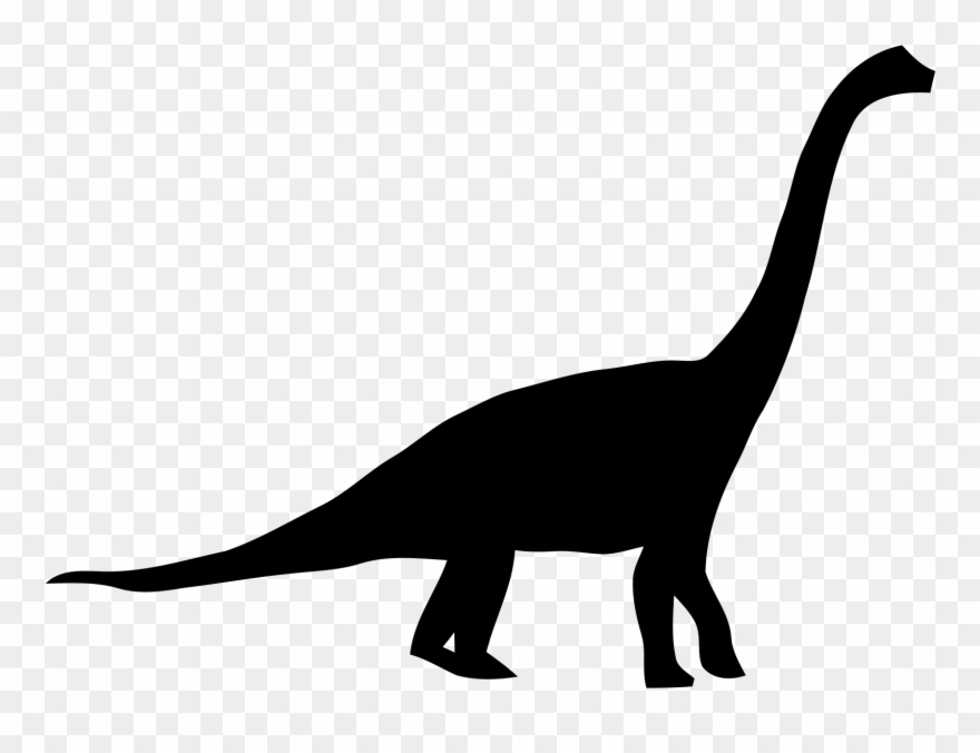 Brachiosaurus Clipart Svg - Brachiosaurus Dinosaur Silhouette - Png Download