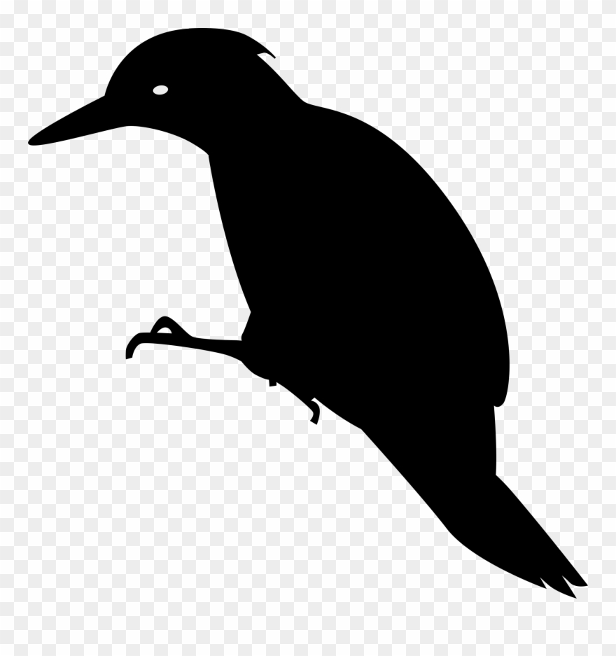 Big Image - Red Cockaded Woodpecker Silhouette Clipart