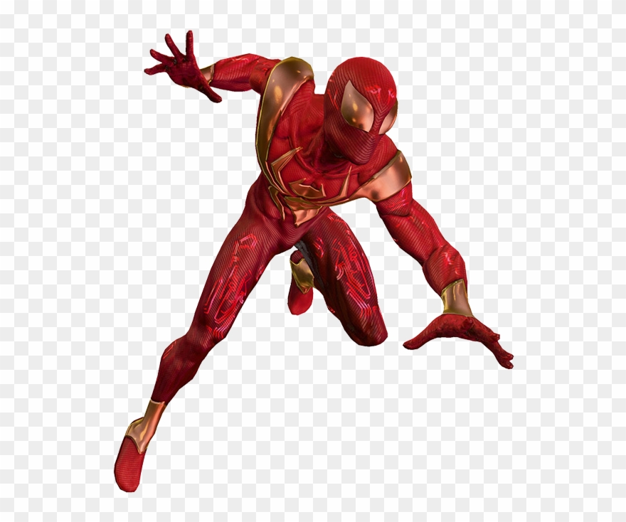 Iron Spider Sit, Iron Spider Jump - Spider Man Shattered Dimensions Suit Clipart