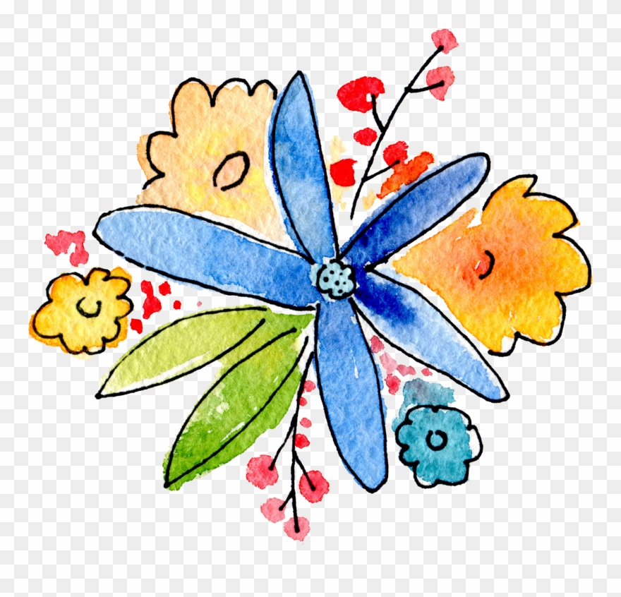 Cool Color Commentary - Das Blumen Aquarell Blumenstrauß-danken Ihnen Karte Clipart