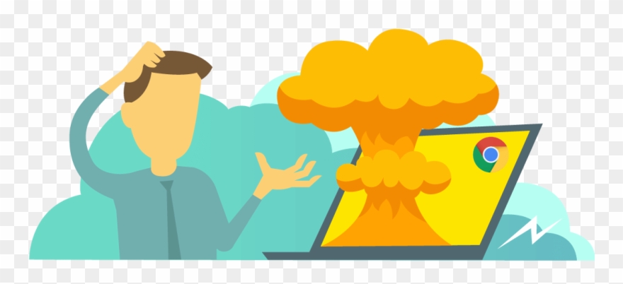 Chrome Update Freezes Computers - System Error Vector Clipart