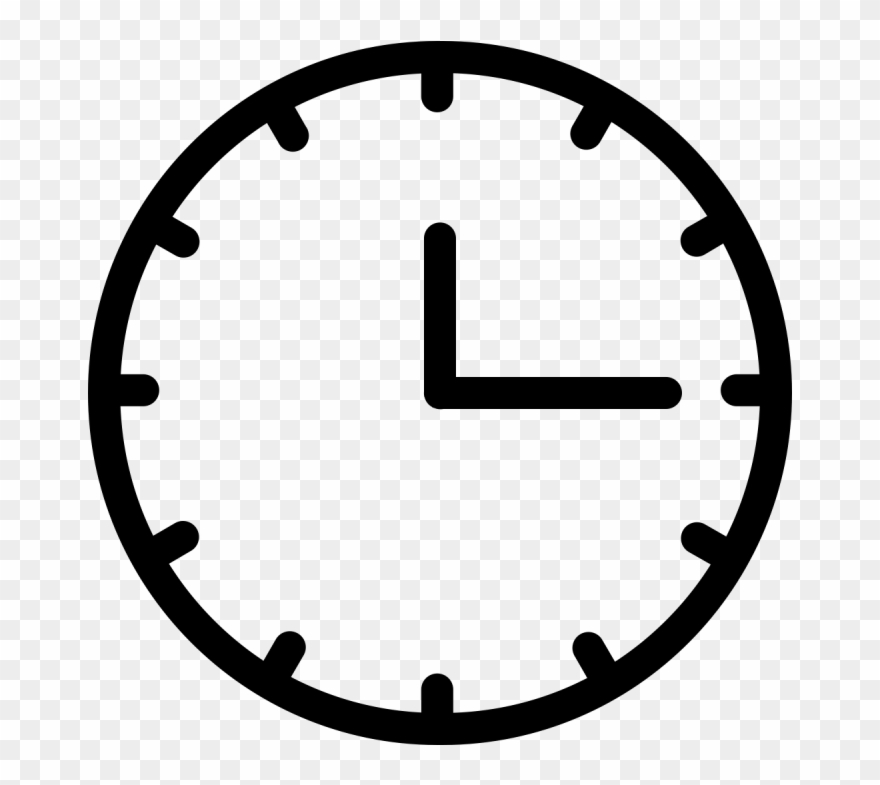 Analog Clock Vector - Go Back Icon White Clipart