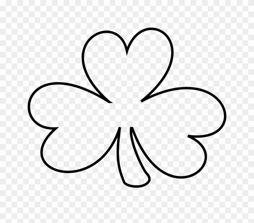 Cilpart Splendid Design Ideas Best Hd Outline - Shamrock Clipart Black And White - Png Download