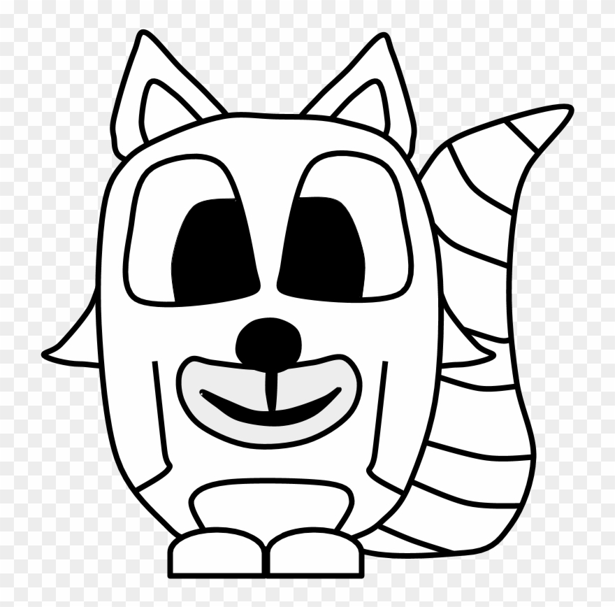 Raccoon, Big Eyes, Black And White, Cartoon Animal, - Cartoon Clipart