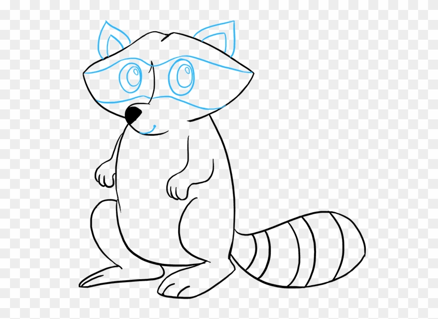 How To Draw Raccoon - Drawing Clipart