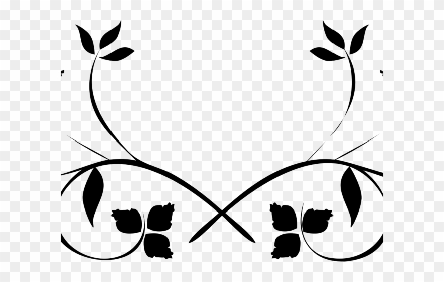 Flourish Clipart Leaf - Leaves Black And White Png Transparent Png