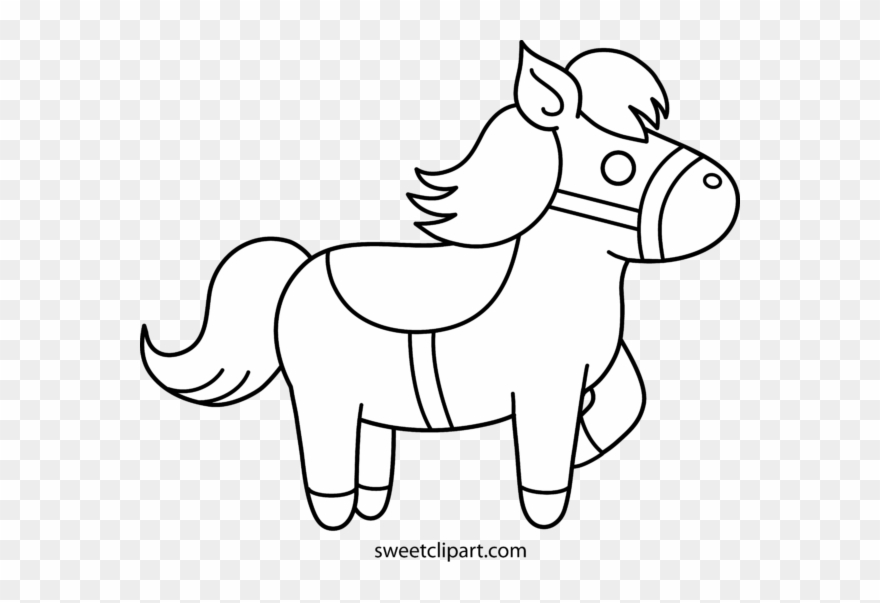 Freeuse Stock Sweet Clip Art Page Of Cute Free - Cute Pony Black And White - Png Download