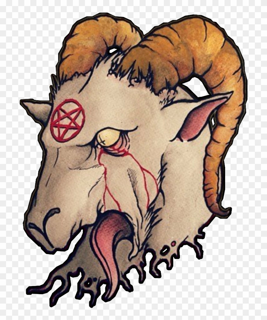 Satan Satanic Goat Blood Bleed Hell Die Kill Pact Devil - Illustration Clipart