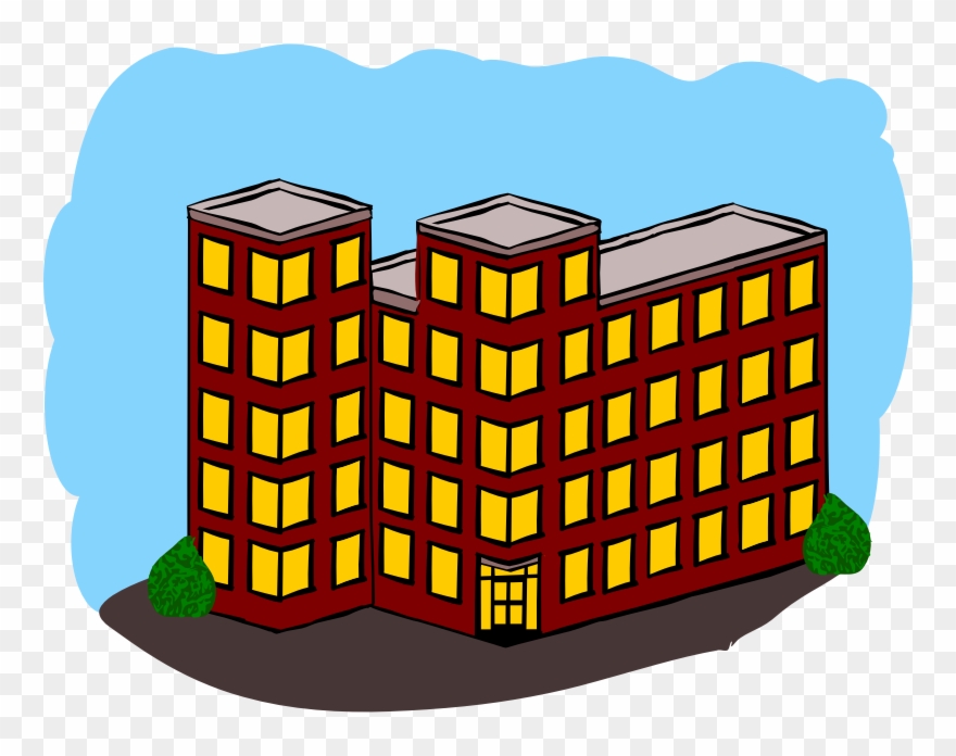 Clipart Switched Towerflats House Outline Svg Pixar - Apartment Building Clip Art - Png Download