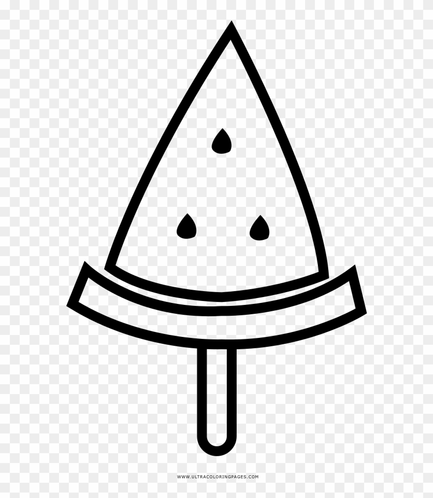 Watermelon Popsicle Coloring Page Clipart