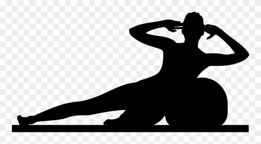 Pilates Fitball Silhouette Exercise - Silueta De Pilates Clipart