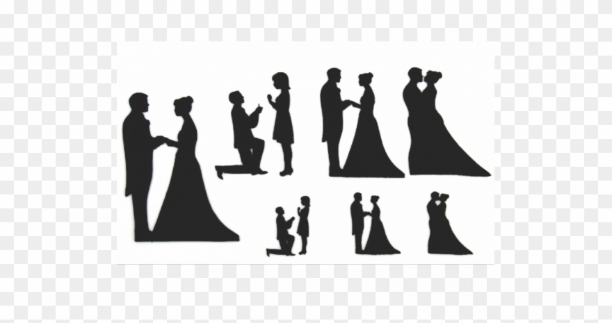 Wedding Silhouette Set Patchwork Cutters - Patchwork Cutters Wedding Silhouette Set Clipart