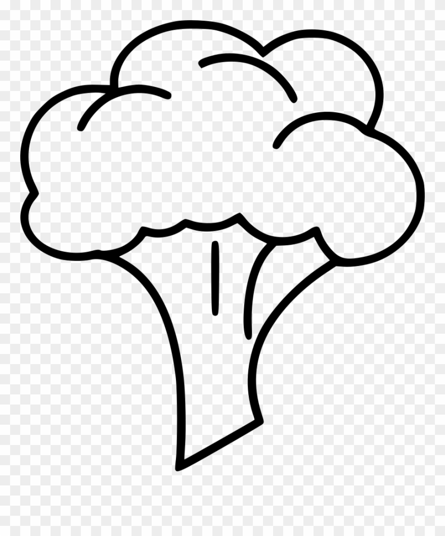 Broccoli Comments - Line Art Clipart
