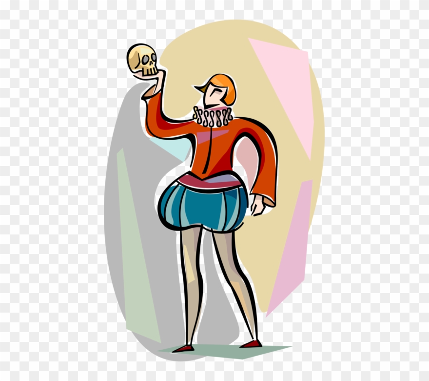Vector Illustration Of Thespian Actor Performs Shakespeare's - Hamlet Clipart