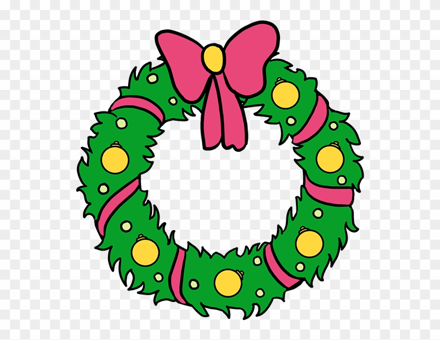 How To Draw Christmas Wreath - Christmas Wreath Drawing Easy Clipart