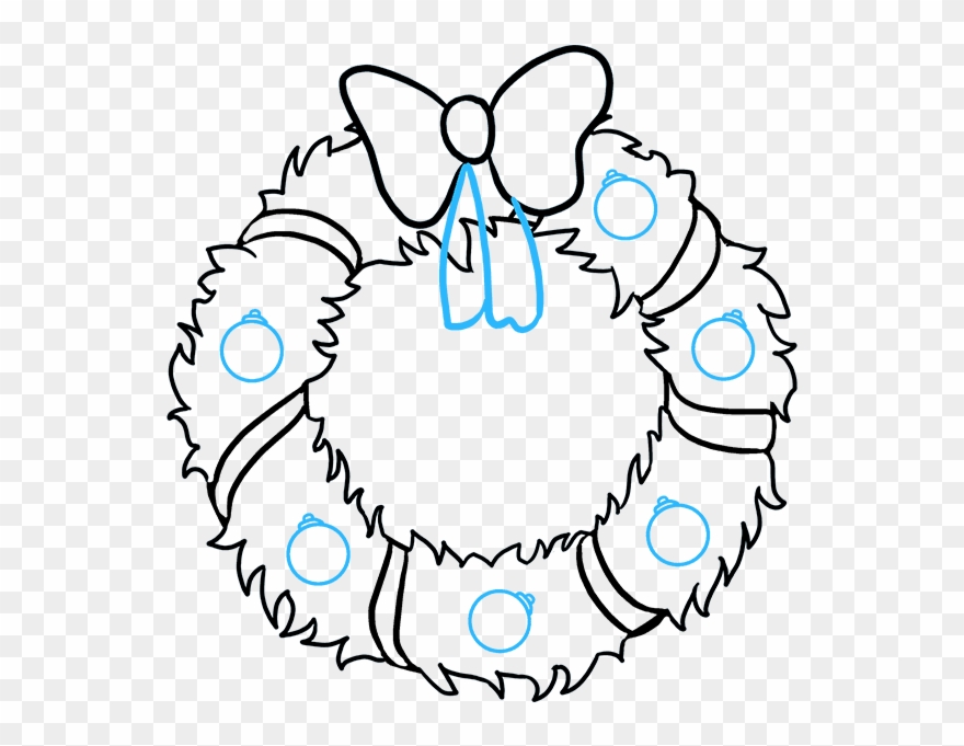 How To Draw Christmas Wreath - Draw A Christmas Reef Clipart
