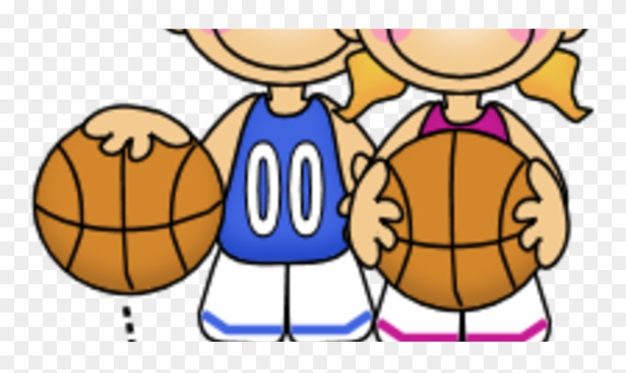 Boy And Girl With A Basketball Clipart - Png Download