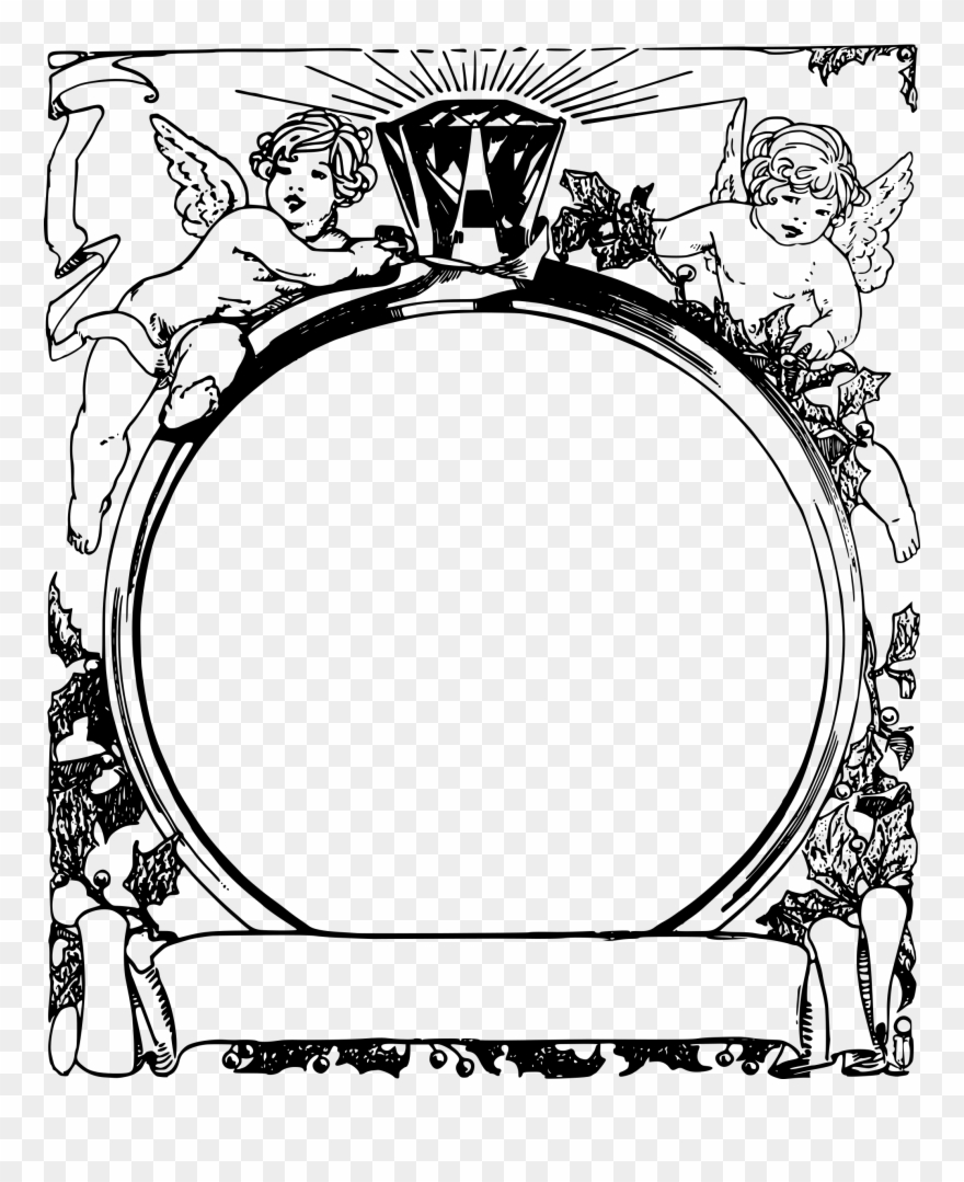 Big Image - Bingkai Bulat Hitam Putih Png Clipart