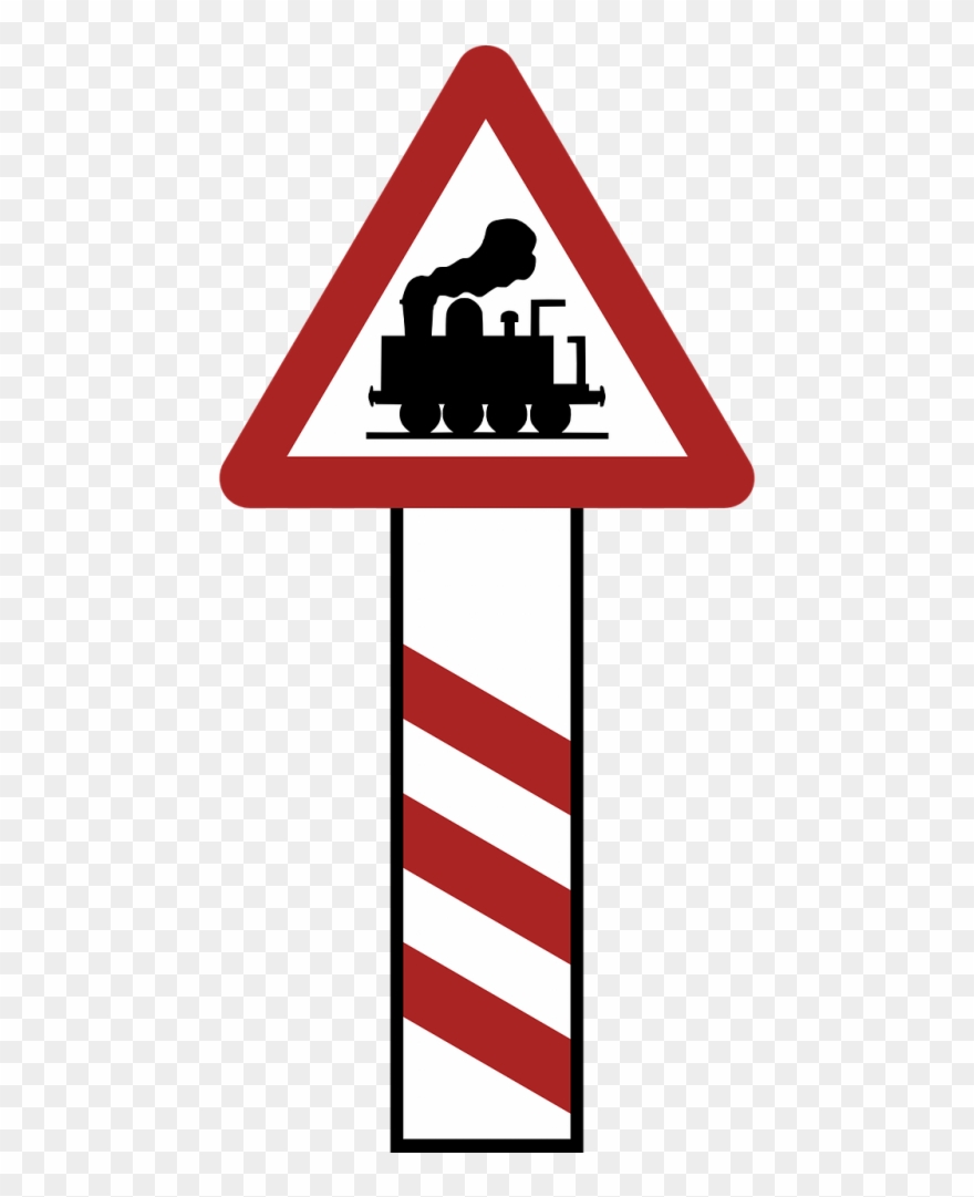 Warning,railway Crossing,road - Eisenbahn Clipart