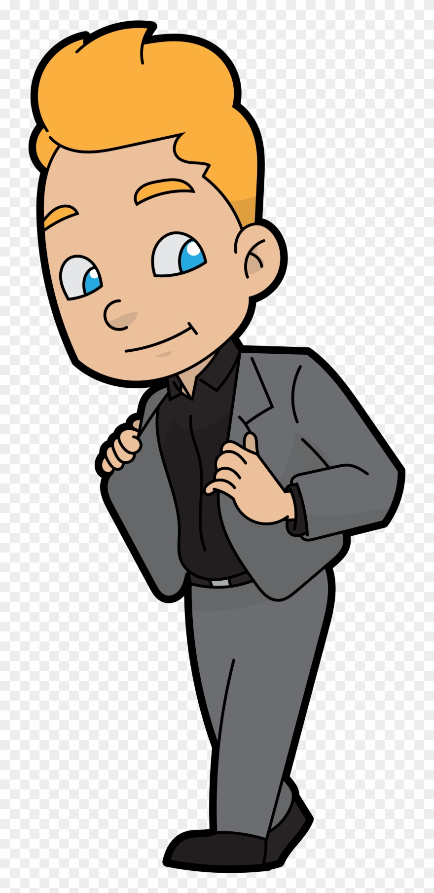 Free Library Businessman Clipart Confident - Cartoon - Png Download