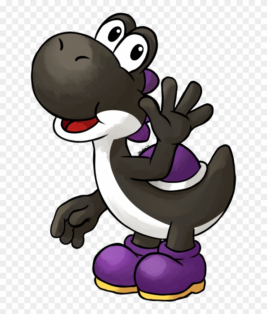 Black And Purple Yoshi - Yoshi Clipart