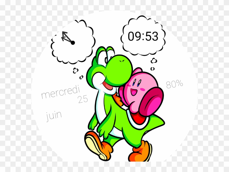 Kirby And Yoshi Preview Clipart