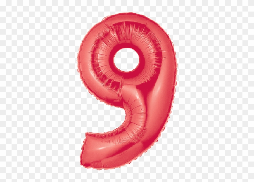 #9 Red Jumbo Metallic Balloon - 40 Inch Red Number 9 Foil Balloon (1) Clipart