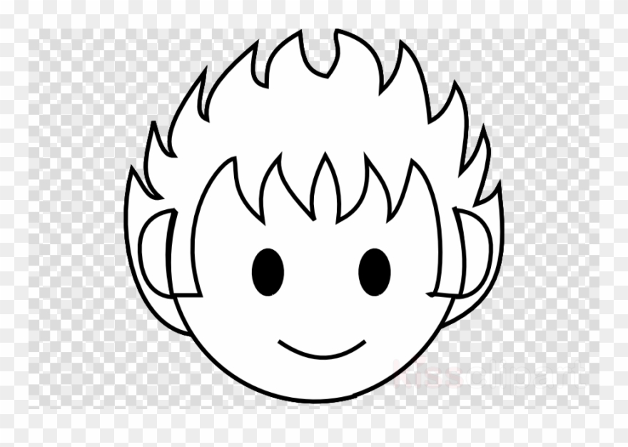 Smile For Boy Cartoon Black And White Clipart