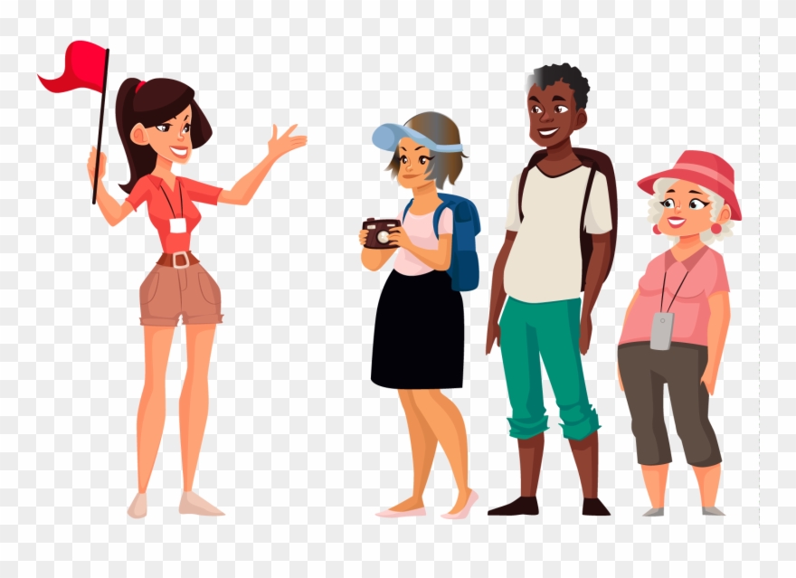 Kind Clipart Group 10 Person - Tour Guide Cartoon - Png Download