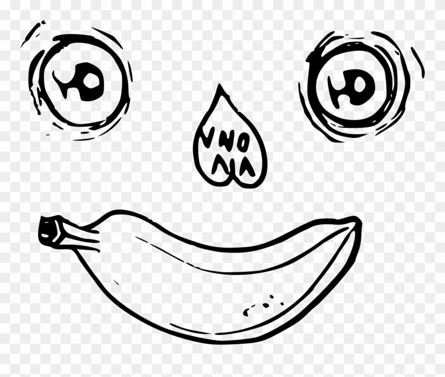 Banana Eye Face Clipart