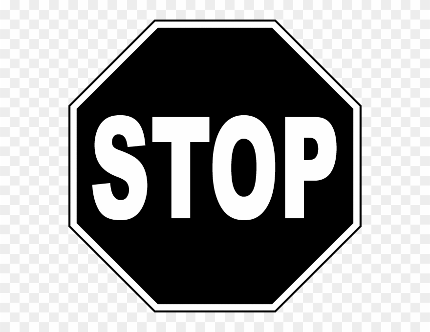 Pin Stop Sign Black And White Clipart - Stop Sign Black And White Png Transparent Png