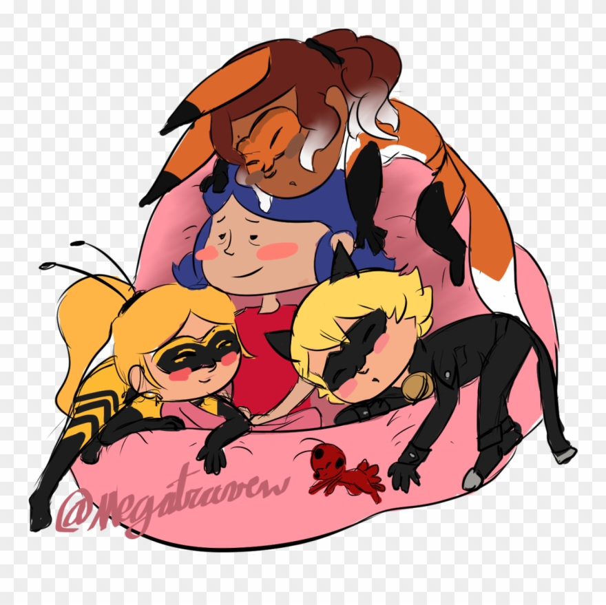 Mari Couldn't Fall Asleep So The Other 3 Came Over - Business Clipart