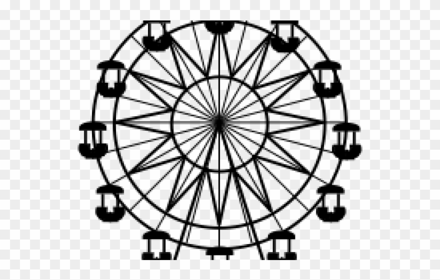 Drawn Ferris Wheel Silhouette - Optical Illusions For Kids Clipart