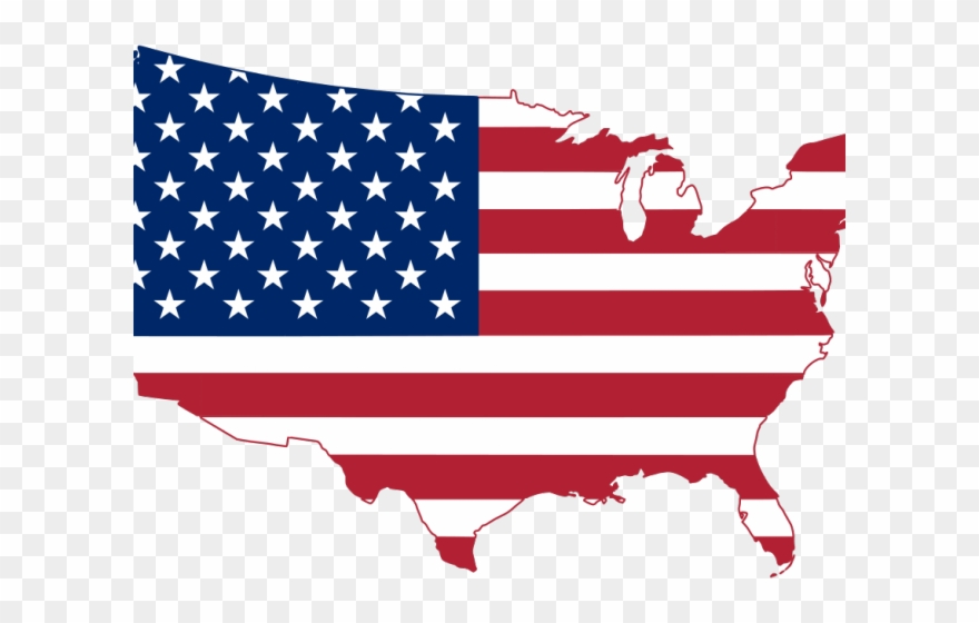 History Clipart Usa History - Map Of Usa Flag - Png Download
