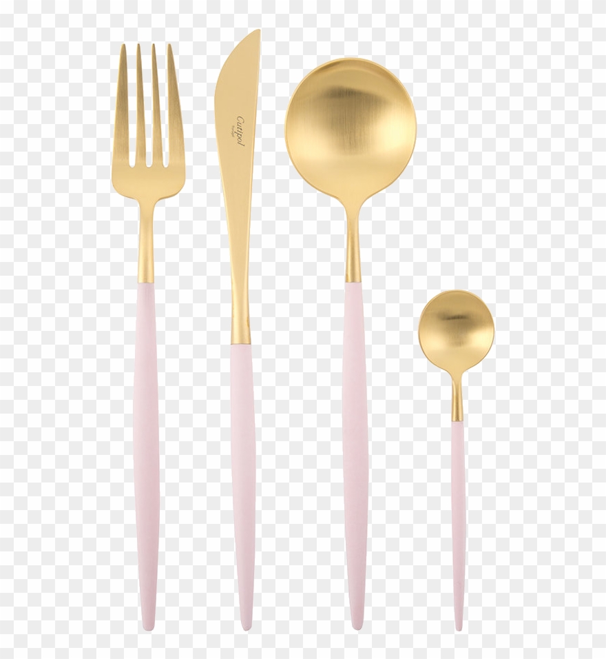 Pink Gold Flatware Set Clipart