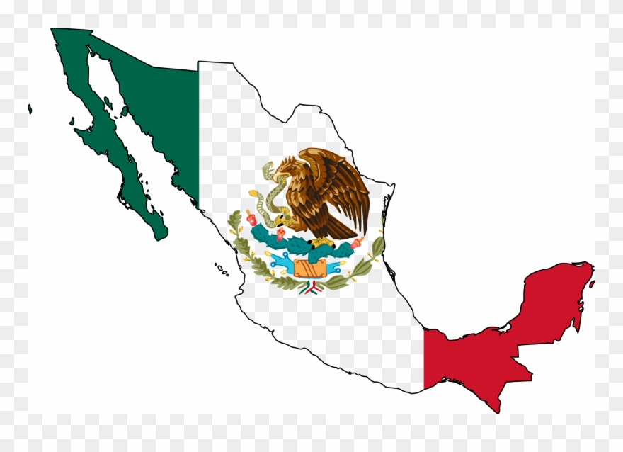 Line Clipart Aztec - Mexican Flag And African Flag - Png Download