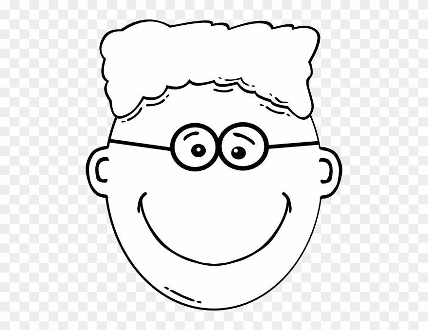 Picture Stock Boy Flat Top Glasses - Cartoon Boy Face Clipart