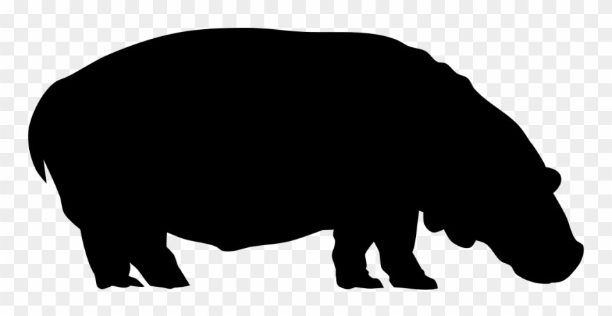 Hippopotamus By Rones Clipart By Rones - Hippo Silhouette Png Transparent Png
