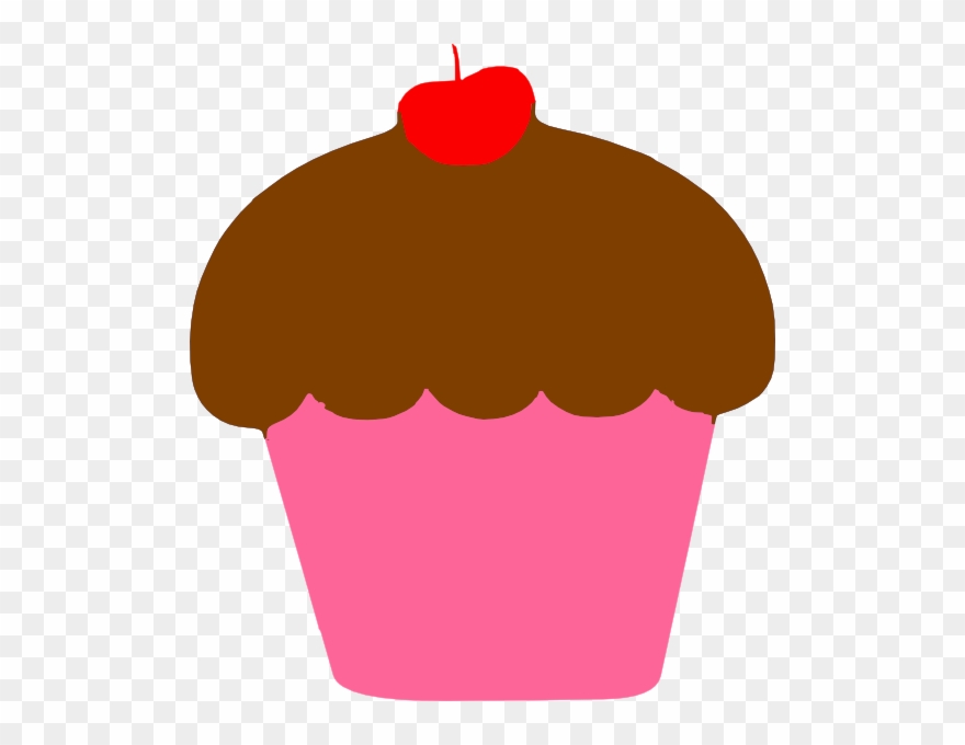 Cupcake With Cherry Clip Art At Clker - Pink Cupcake With Cherry Clipart - Png Download
