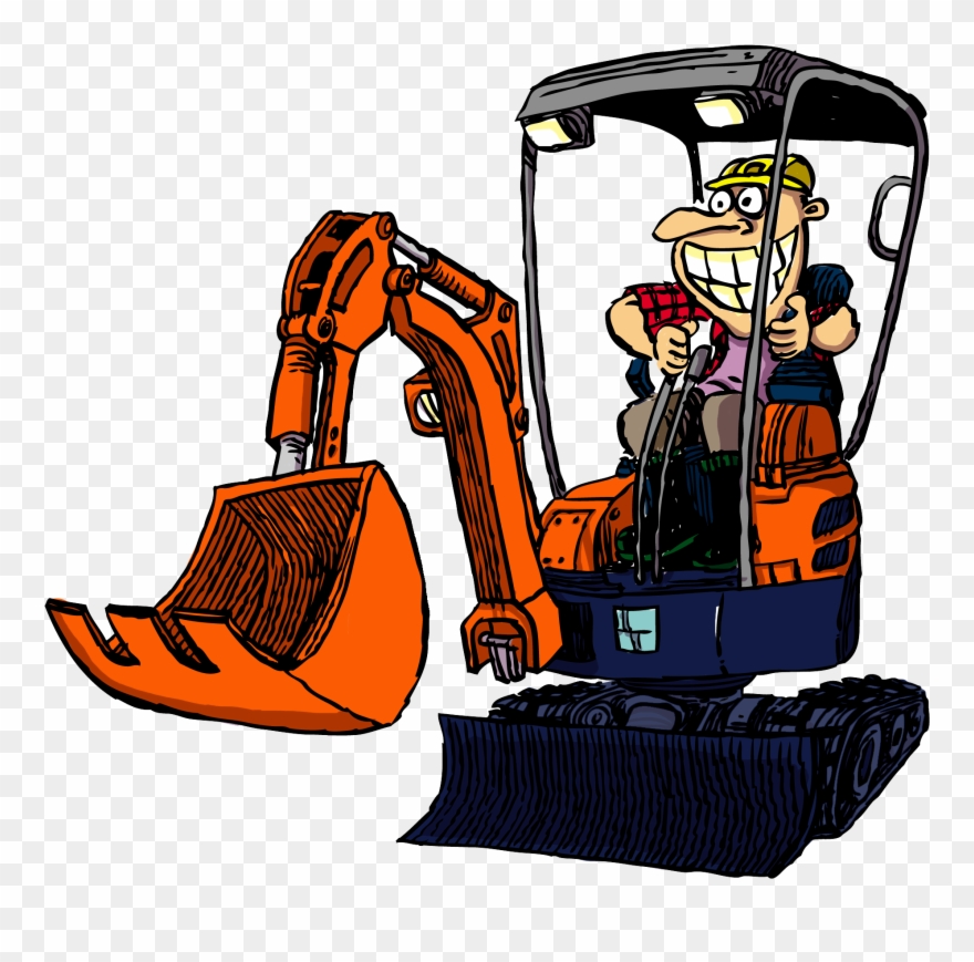 Cartoon Excavator Operator Clipart